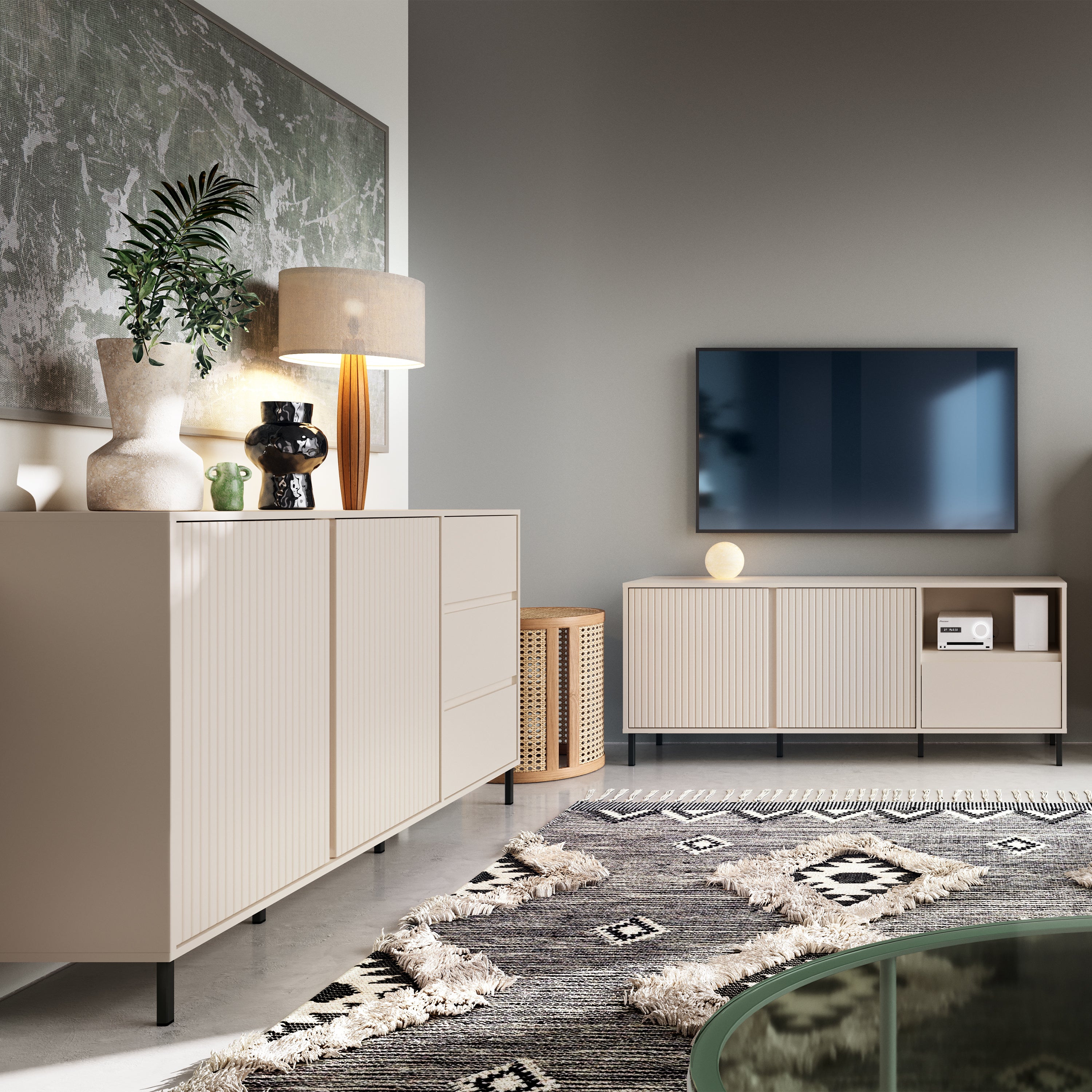 Avenale Sideboard 2 Door 3 Drawer in Cashmere