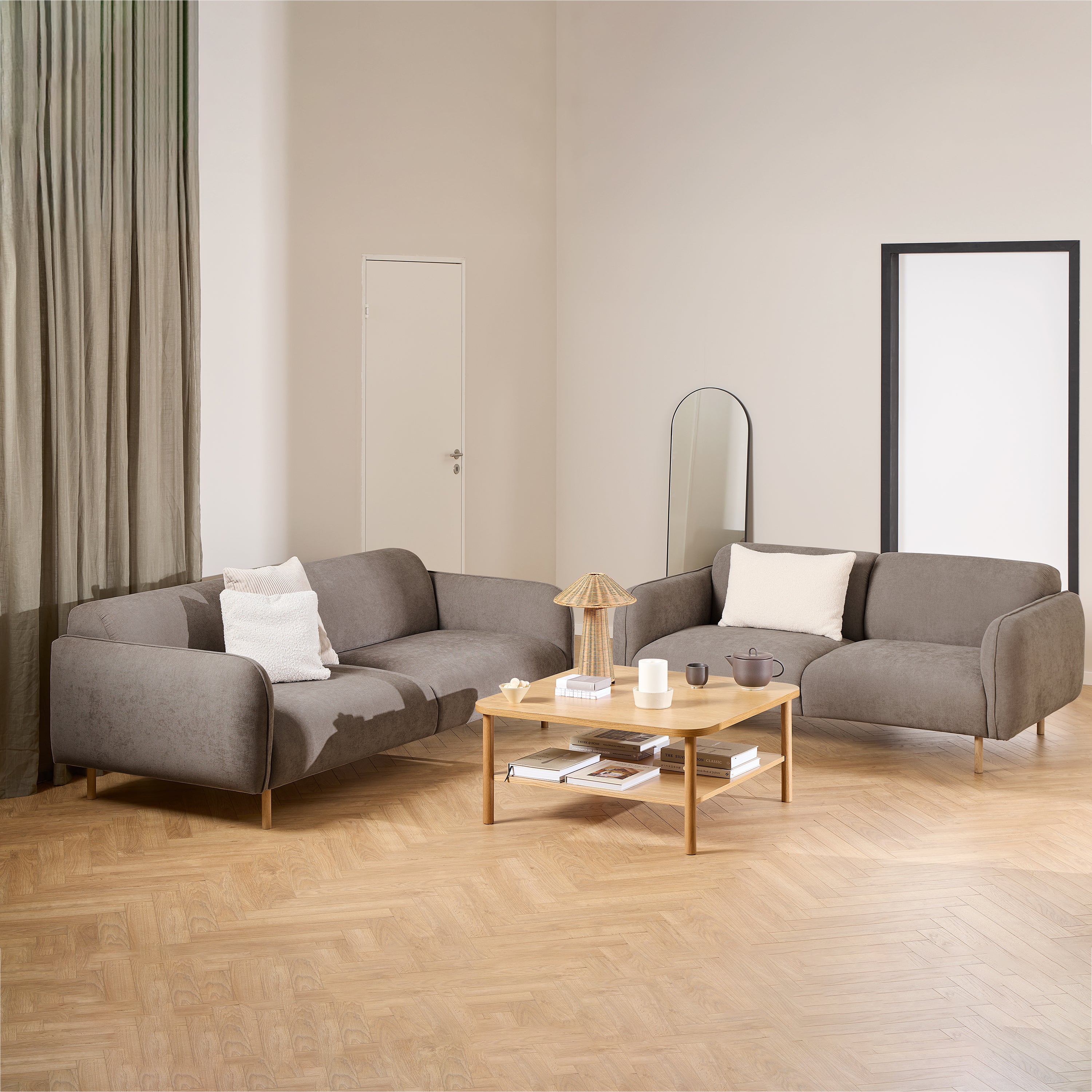 Westham 2.5 + 3 Seater Sofa Set and Fay Dusty Brown Fabric