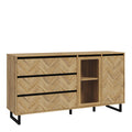 Nikomedes Sideboard in Spica Oak/Matt Black/Bartex Oak