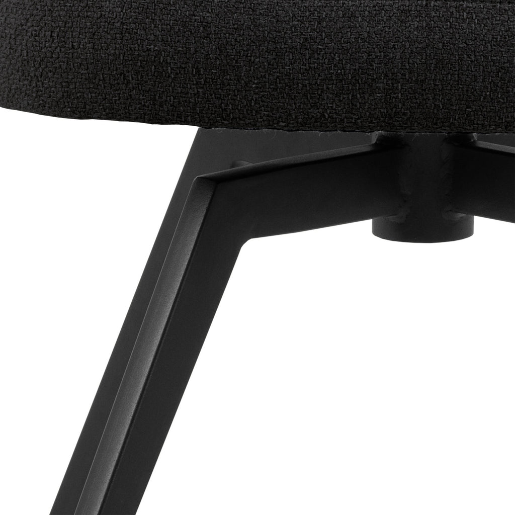 Darlene Dining Chair with Armrest and Swivel Function in Black