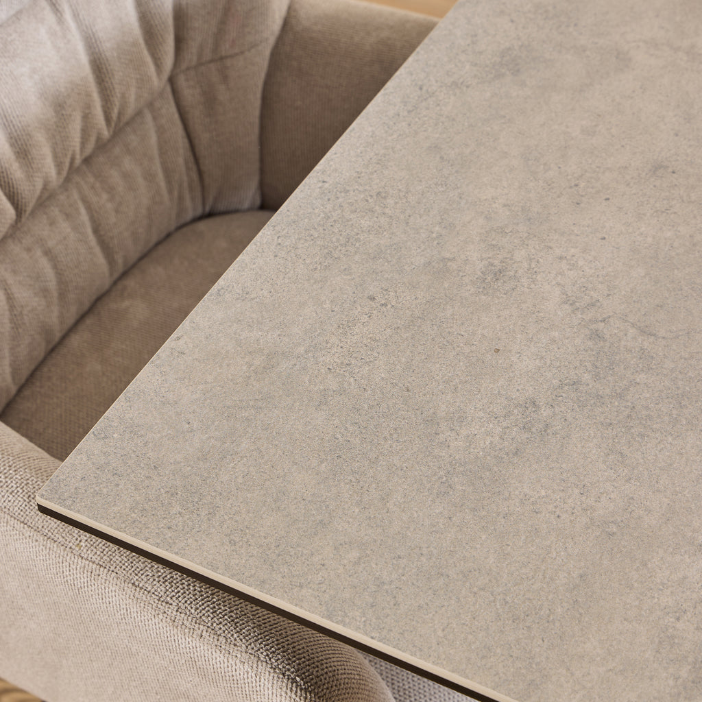 Heaven Dining Table with Ceramic Grey Top 135cm