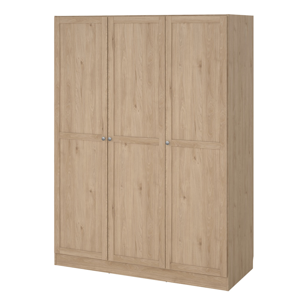 Brande Wardrobe with 3 Frame Doors in Jackson Hickory Oak