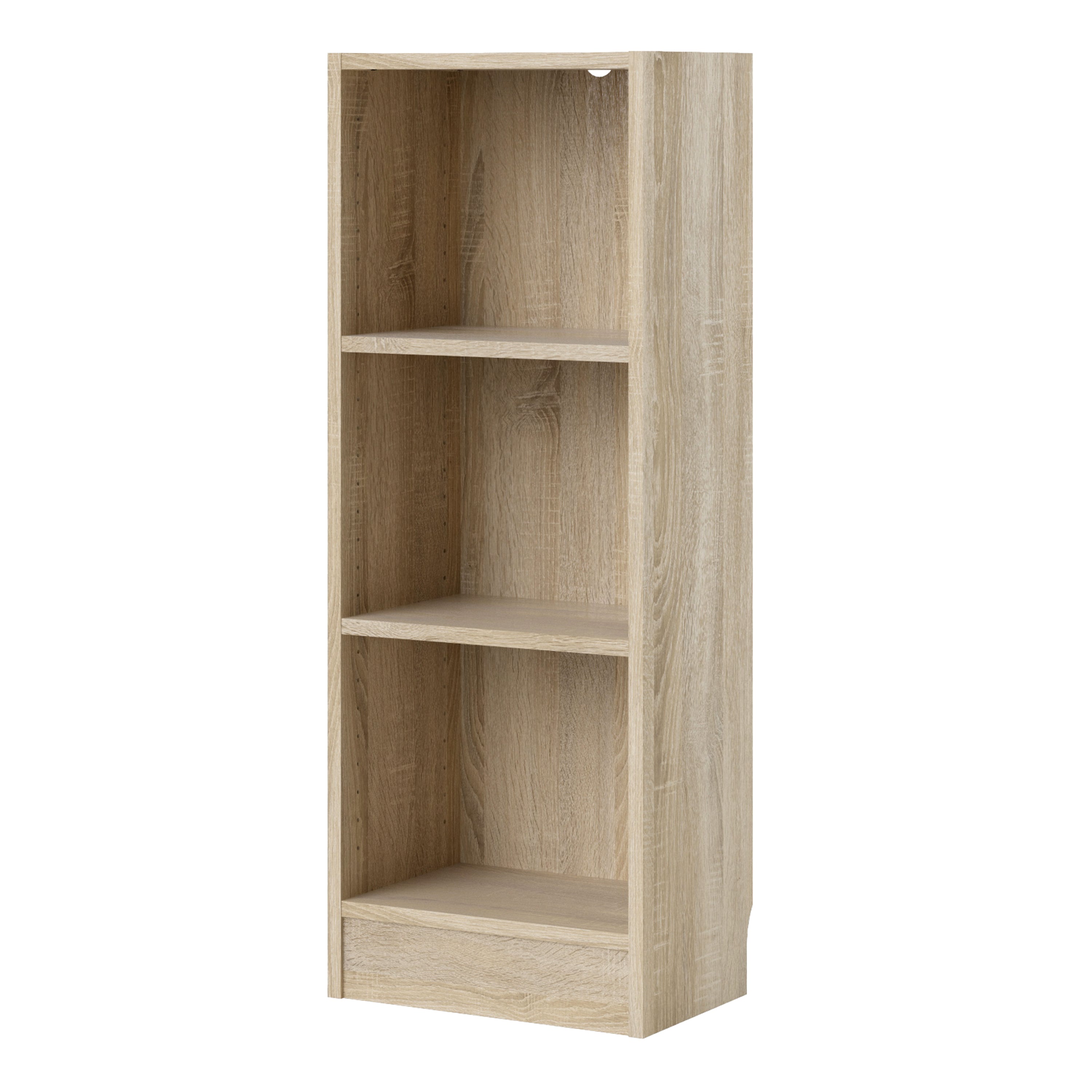 Basic Low Narrow Bookcase (2 Shelves) in Oak