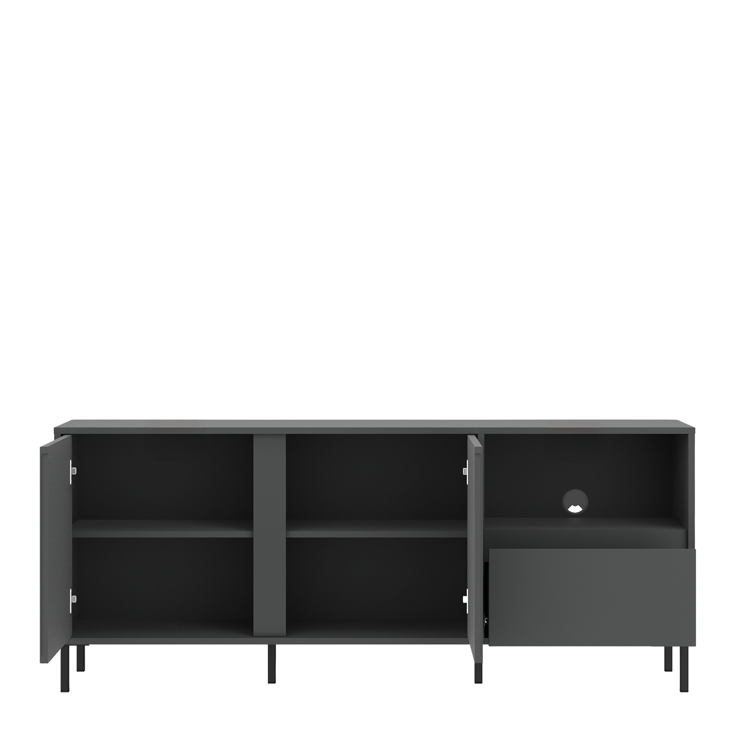 Avenale Wide TV Cabinet 2 Door 1 Drawer in Anthracite