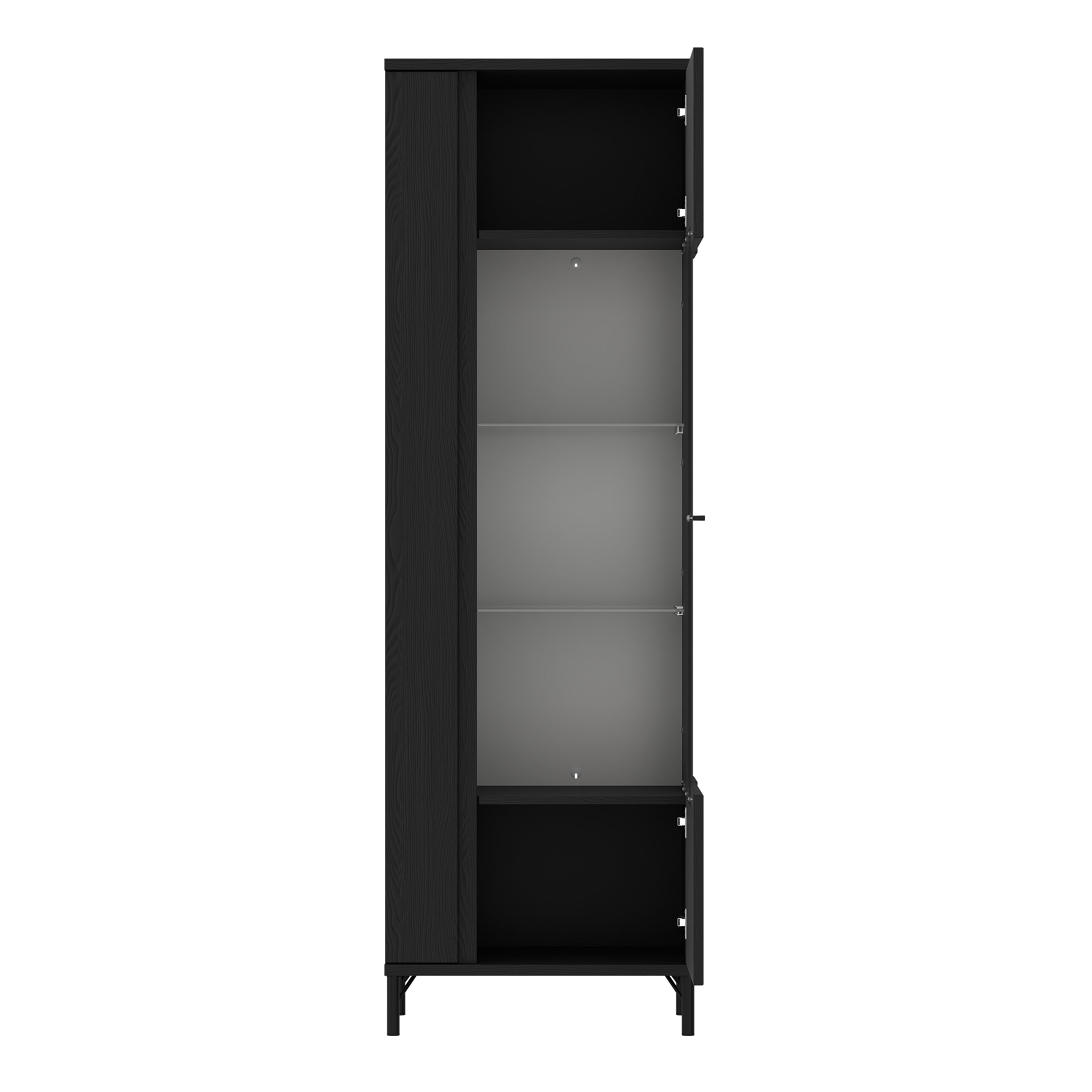 Lusaka Display Cabinet 1 Door in Black Graphite