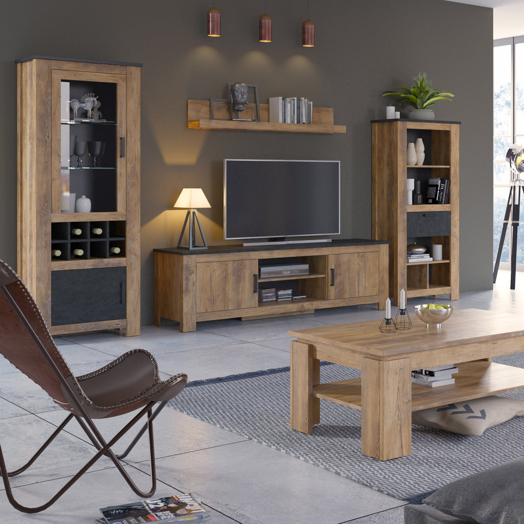 Rapallo Large Coffee Table in Chestnut and Matera Grey