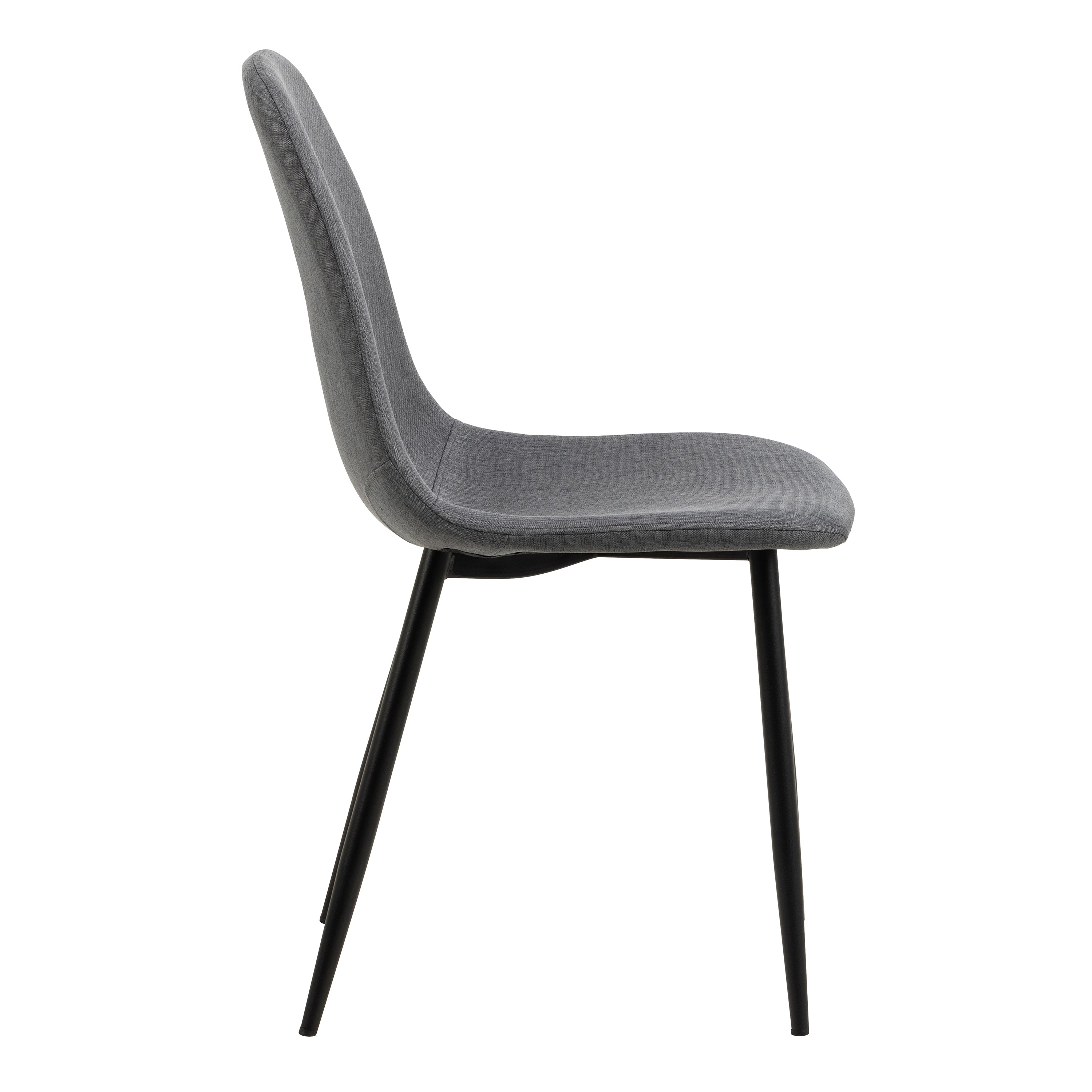 Wilma Dining Table with Oak Top & Black Legs Included 4 Celia Dining Chair in Light Grey