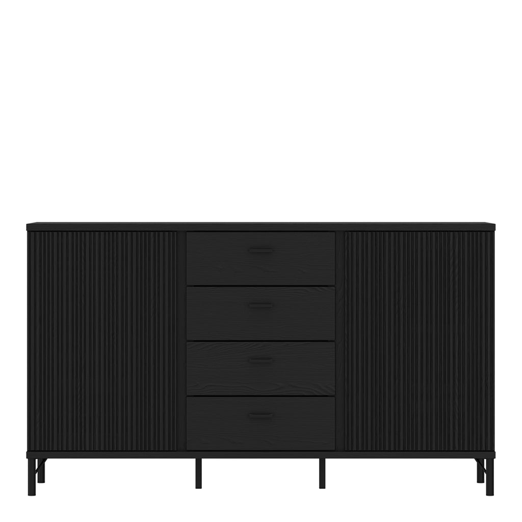 Lusaka Sideboard 2 Door 4 Drawer in Black Graphite