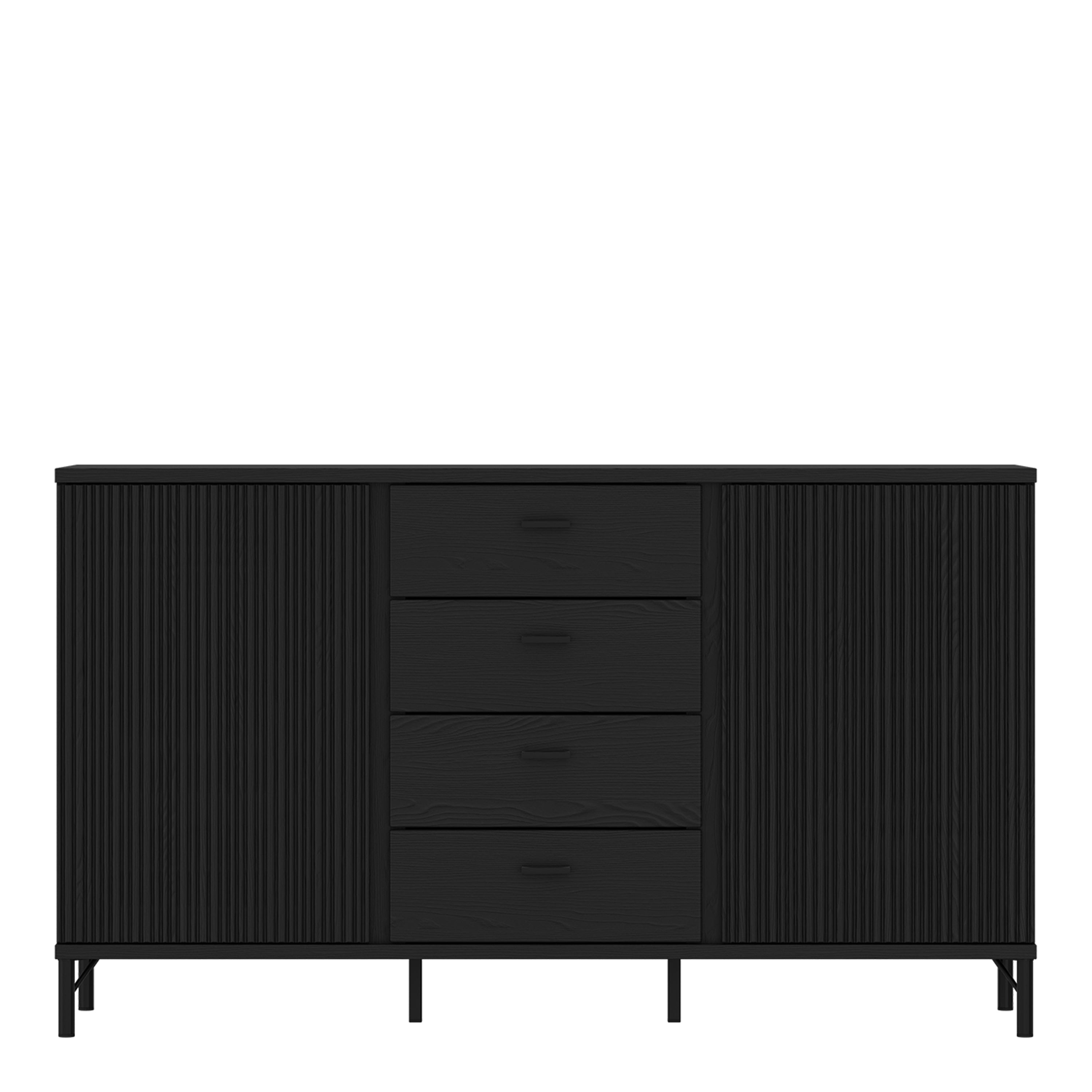 Lusaka Sideboard 2 Door 4 Drawer in Black Graphite