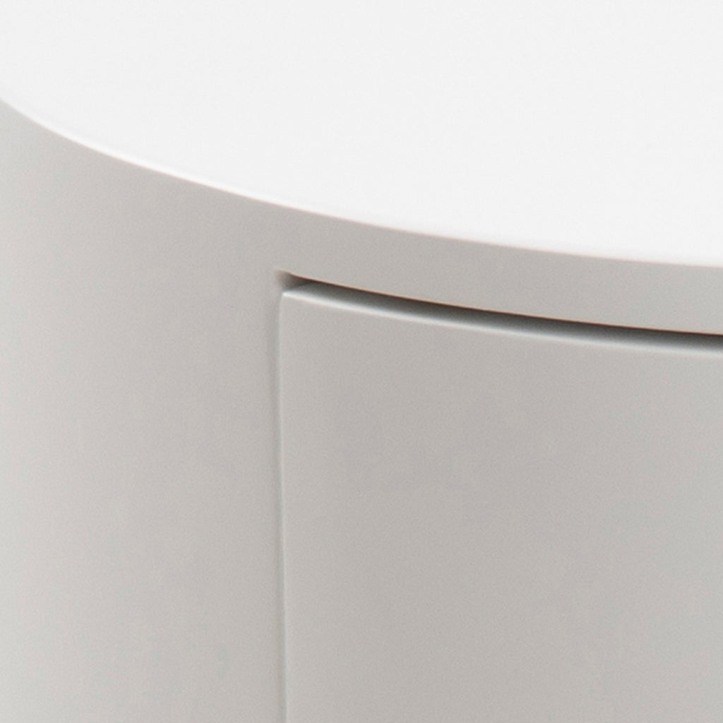 Polo Round Bedside Table in White and Black
