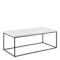 Barossa Coffee Table with White Marble Carrara Top & Black Steel Base 110x55x45cm