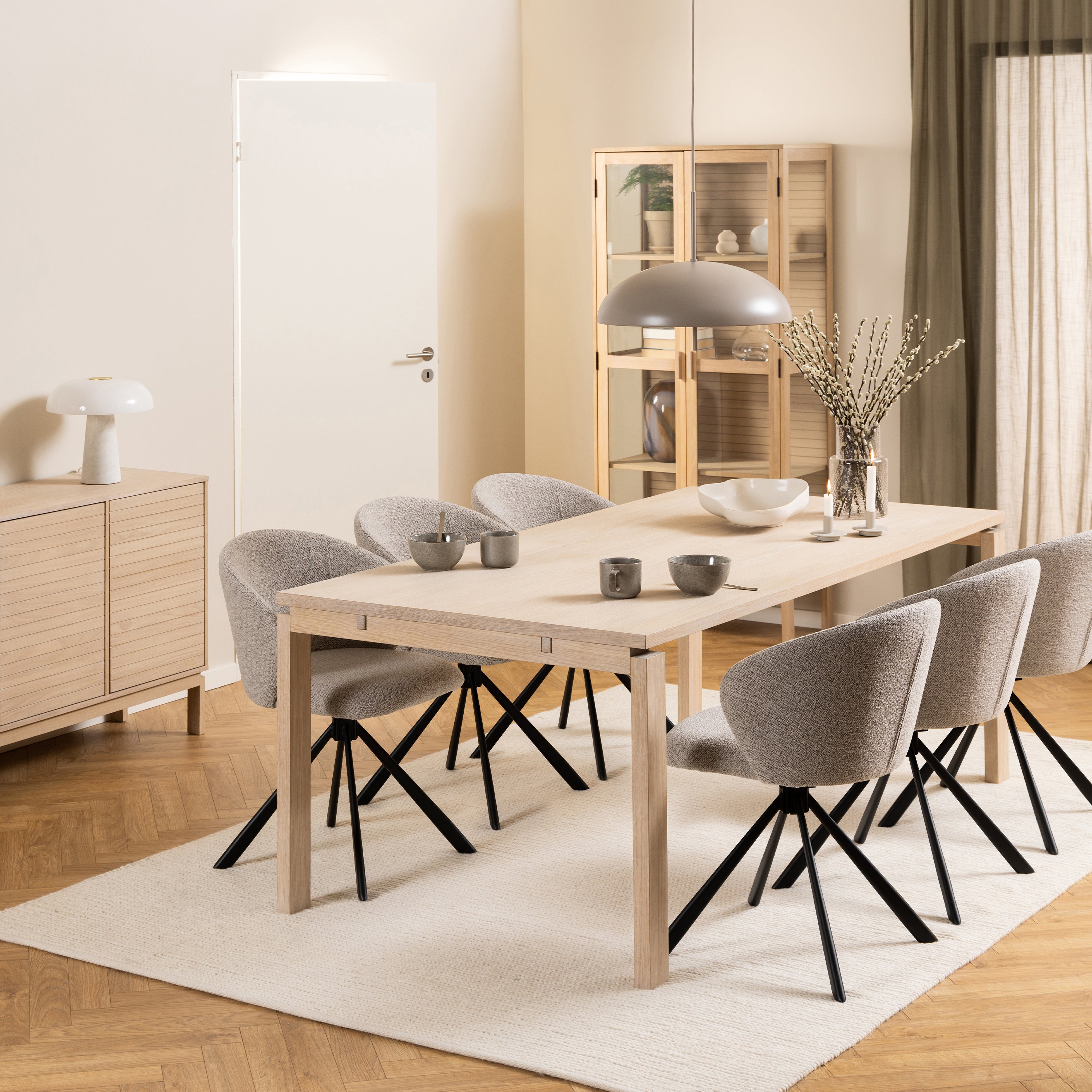Linley Extendable Dining Table in White Oak 200/300 x 100 x 75cm