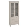 Madrid China Cabinet 2 Glass Doors with 3 Drawers in Cashmere