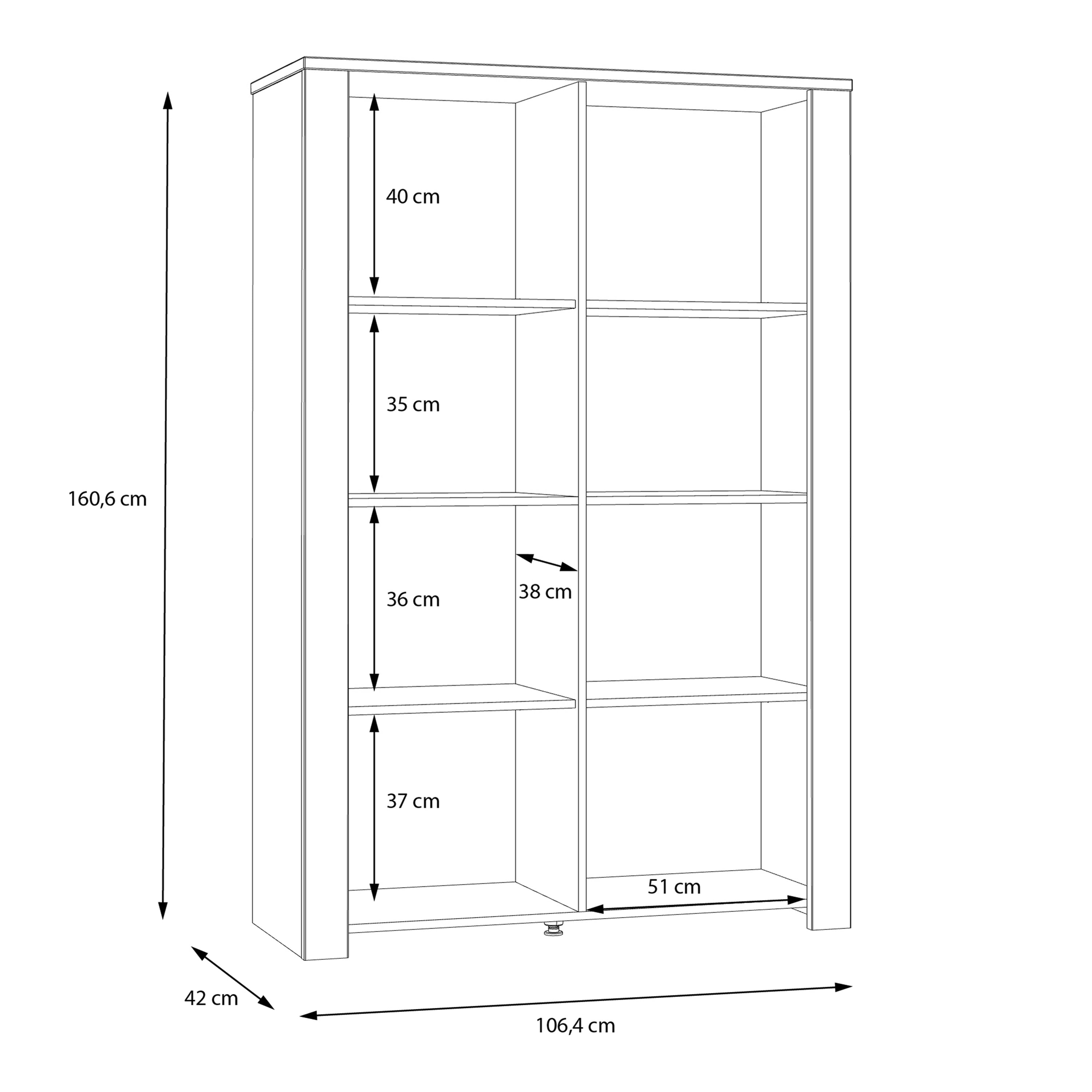 Bohol Display Cabinet inc. 2x LED Lights in Riviera Oak/Grey Oak
