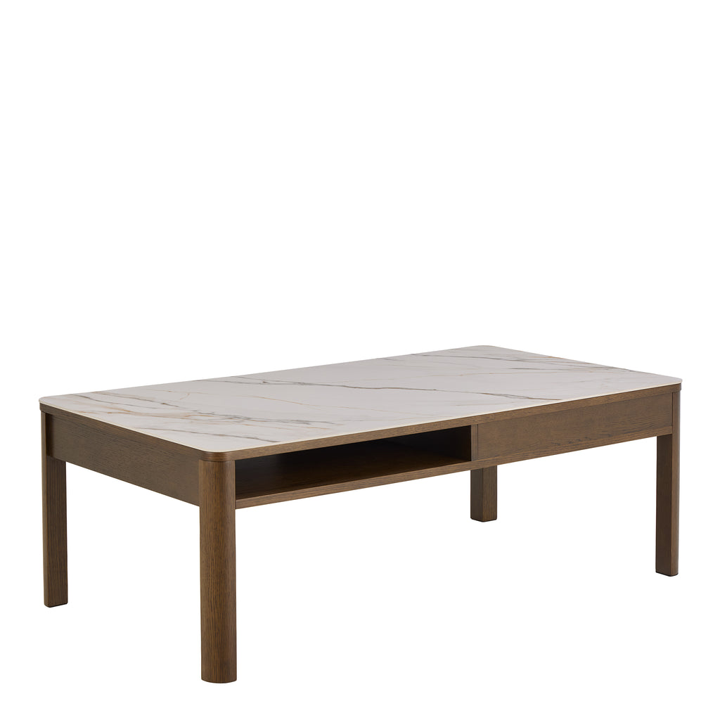 Southampton Rectangular Coffee Table 1 Drawer 1 Shelf  in Cream Ceramic