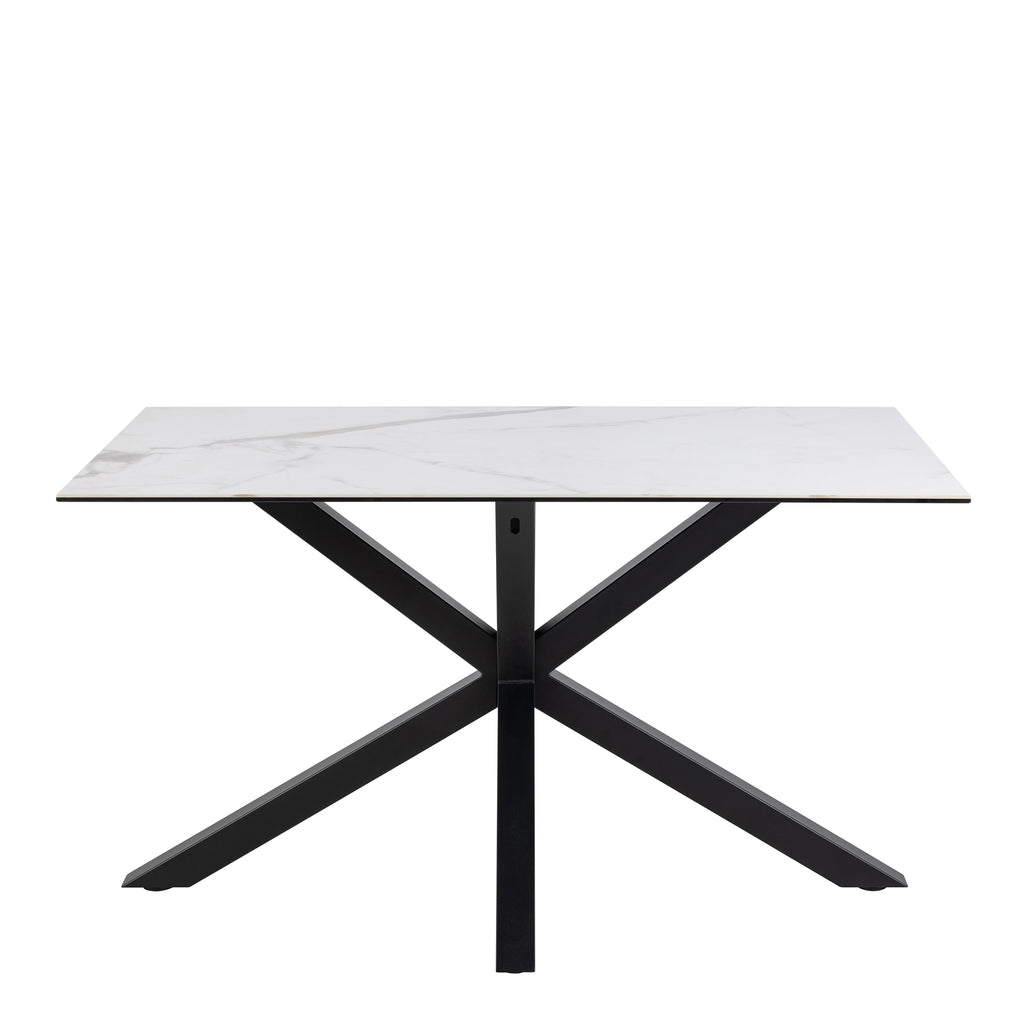 Heaven Dining Table with Ceramic White Top 135cm