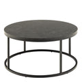 Spiro Coffee Table with Black Marble Melamine Top & Black Legs