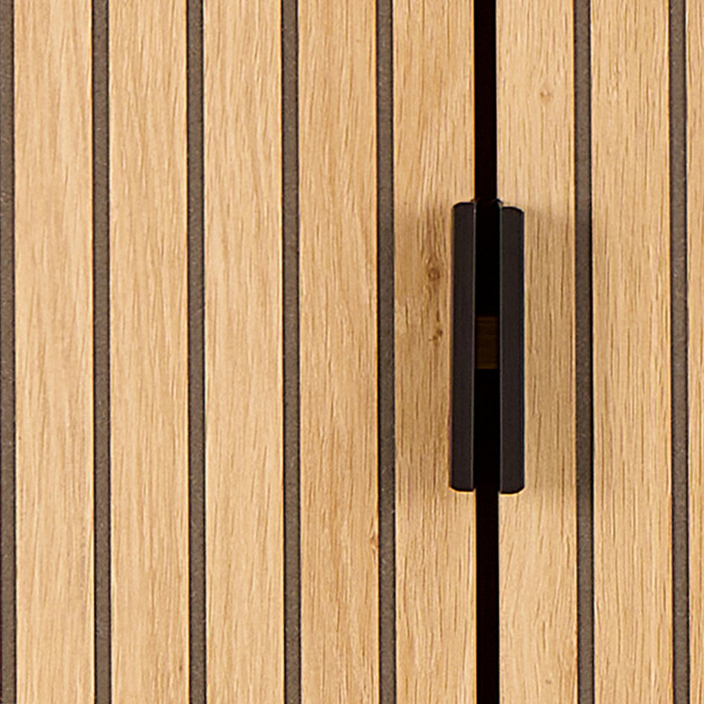 Jaipur Cabinet 2 Doors 3 Shelves With Oak Lamella Front