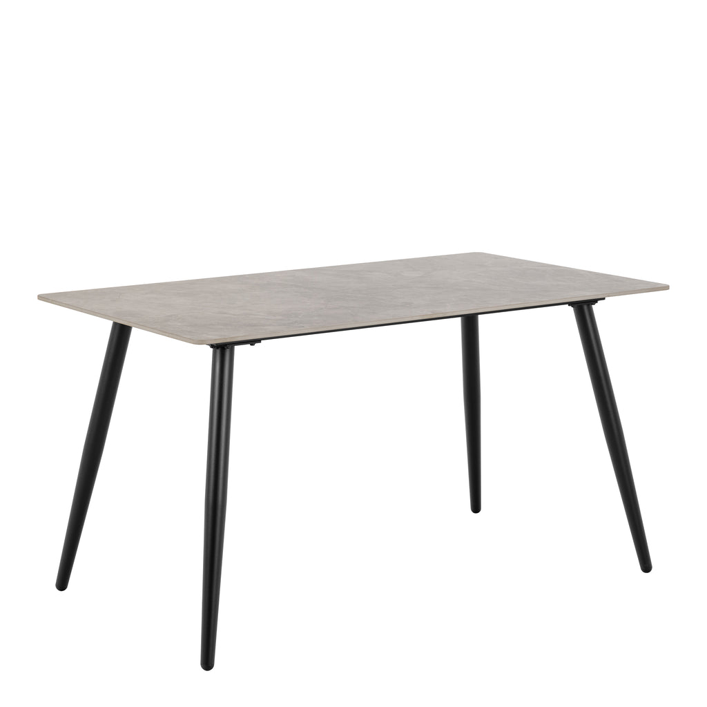 Wicklow Rectangular Dining Table in Grey/Black 140x75cm Included 4 Brooke Dining Chairs in Monza Beige