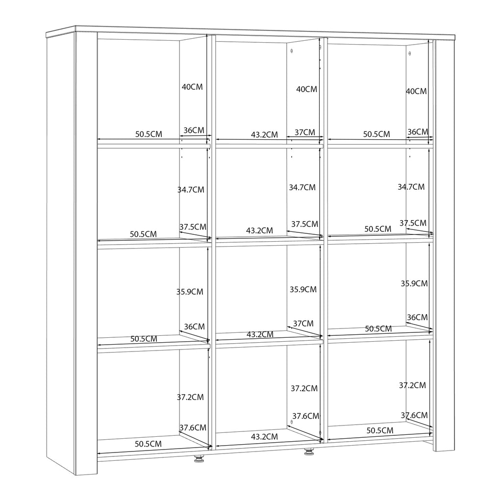 Bohol Large Display Cabinet inc. 4x LED Lights in Riviera Oak/White