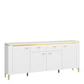Lazio Sideboard 4 Door 2 Drawer in Alpine White/White Gloss