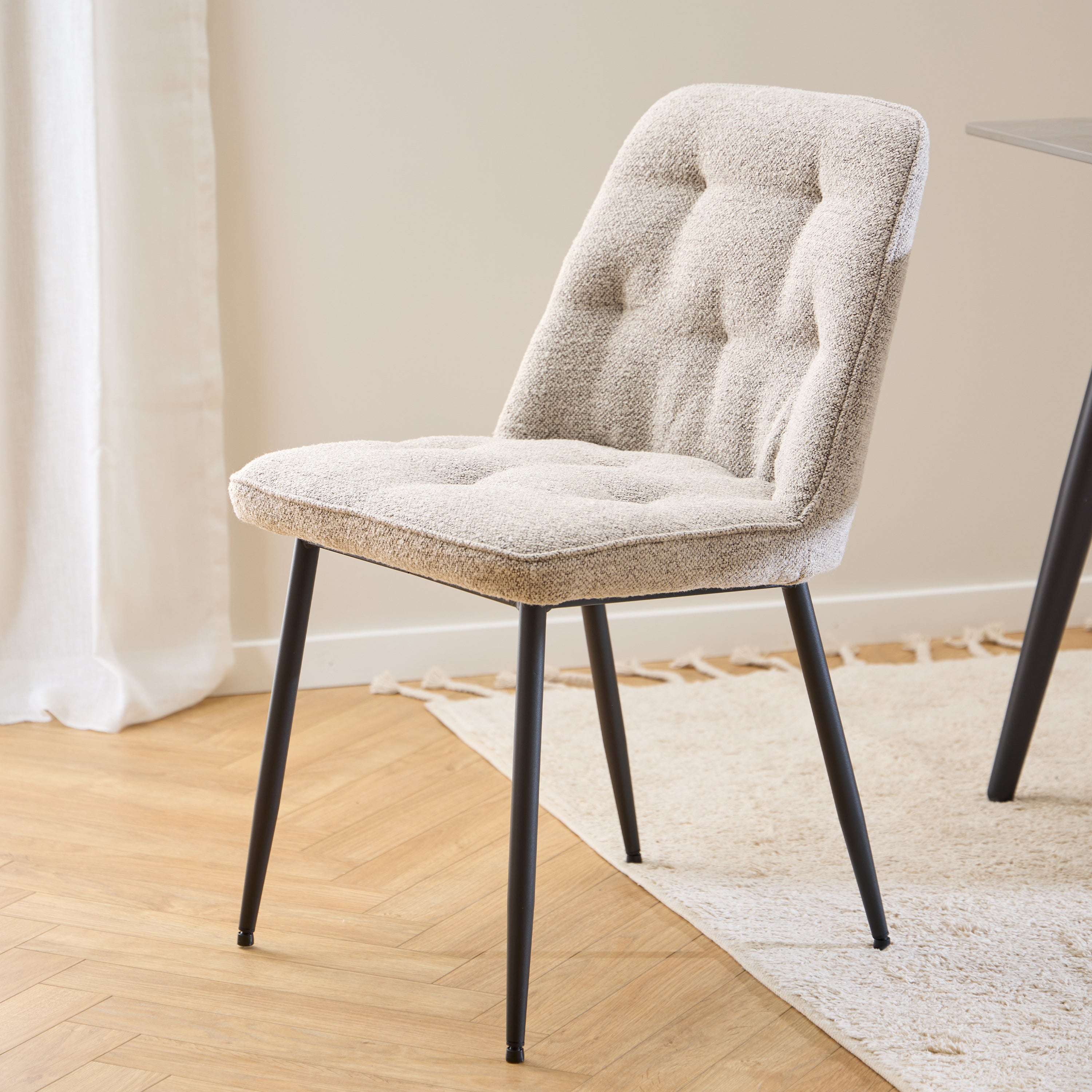 Wicklow Ceramic Dining Table Brown/Black 140x75cm Included 4 Brooke Dining Chairs in Monza Beige