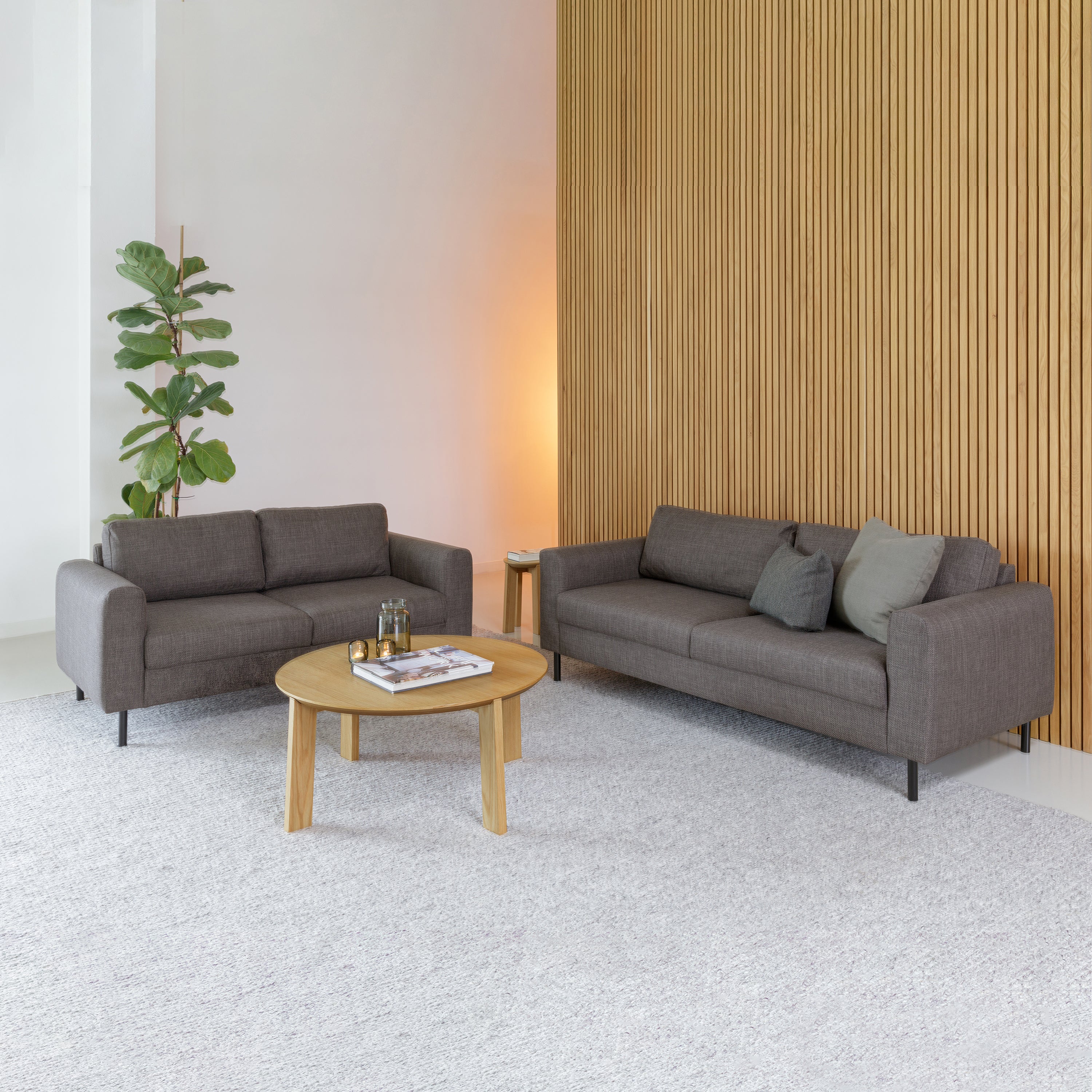 Omaha 3 Seater Sofa in Basel Light Grey Fabric