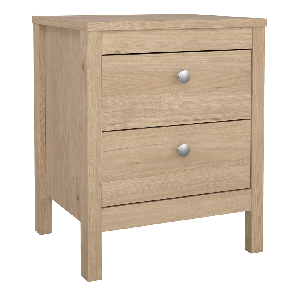 Madrid Package - Bedside Table 2 Drawers + Chest 5 Drawers + 3 Door Wardrobe in Jackson Hickory Oak