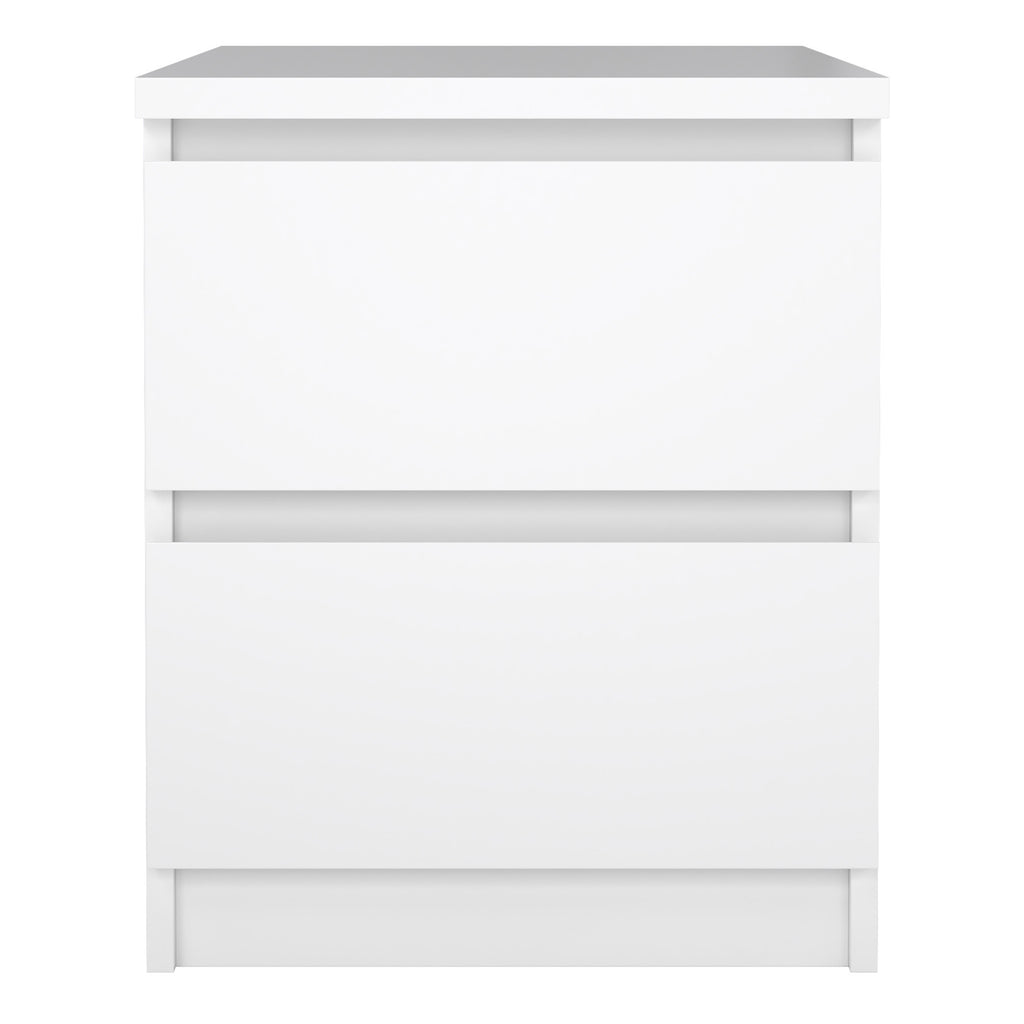 Naia Bedside 2 drawers in White high gloss
