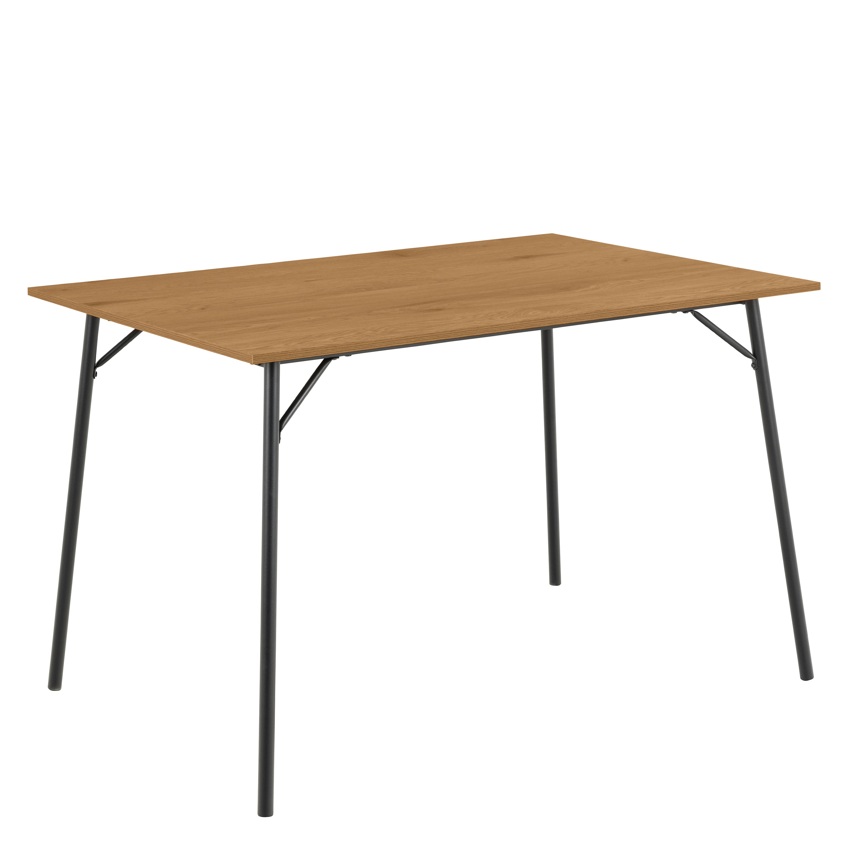 Peru Dining Table in Black and Oak Included 4 Peru Dining Chair in Steel and Oak