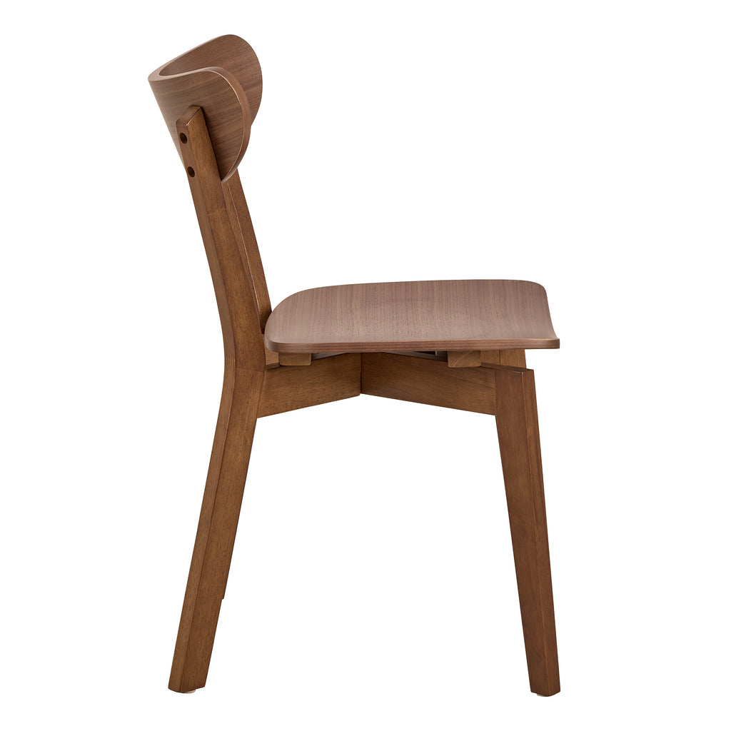 Roxby Round Dining Table in Walnut 120x76cm Included 4 Roxby Dining Chairs in Walnut