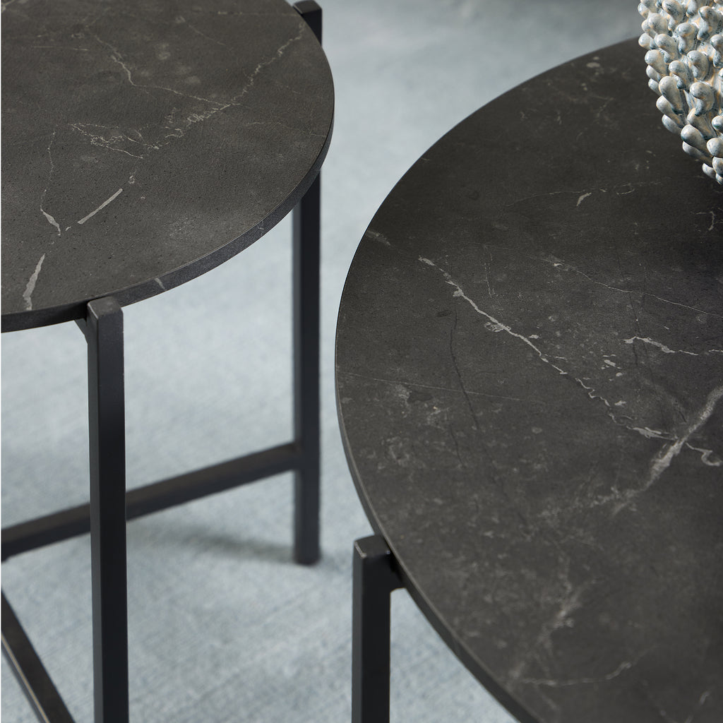 Lamoine Round Coffee Table in Matt Black