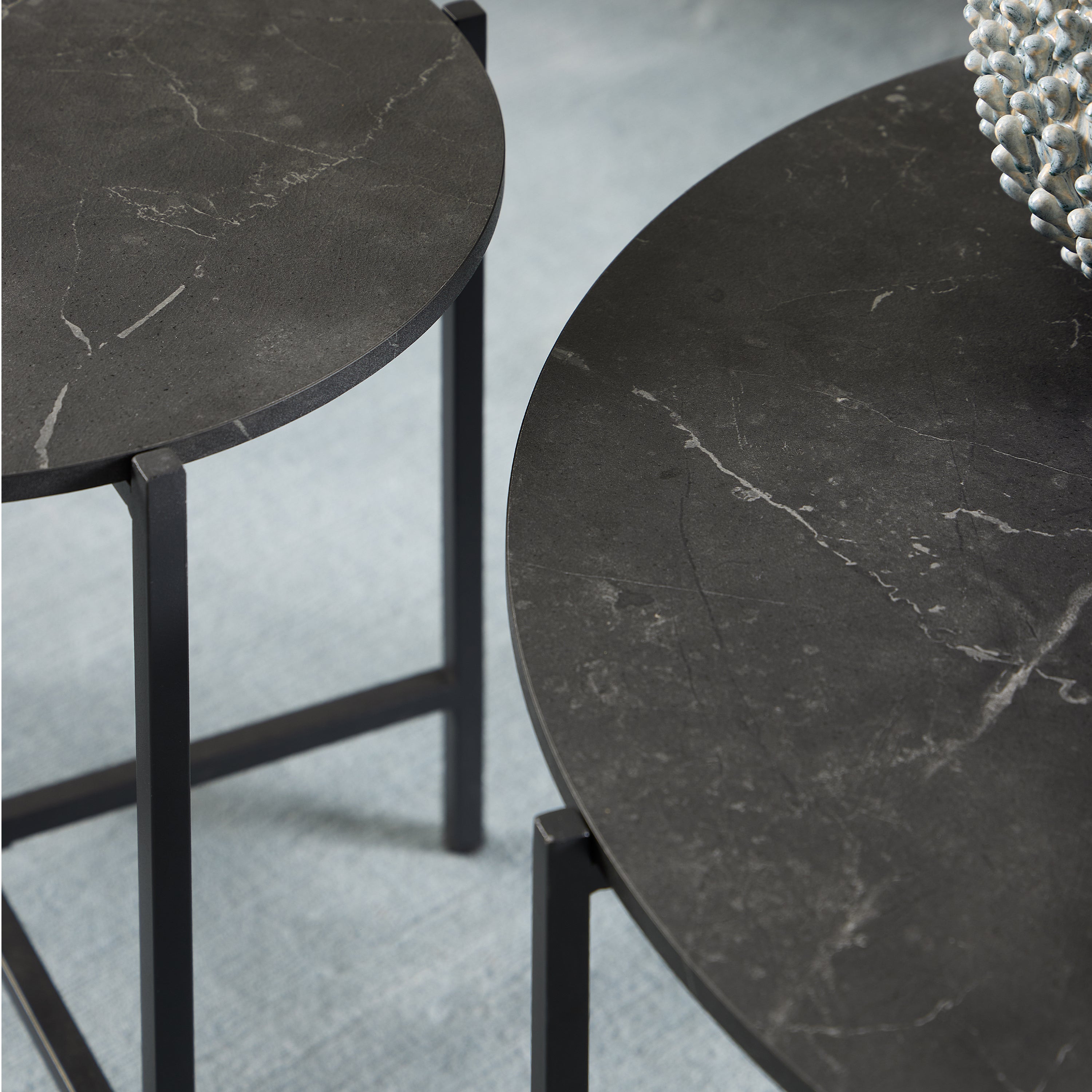 Lamoine Round Coffee Table in Matt Black
