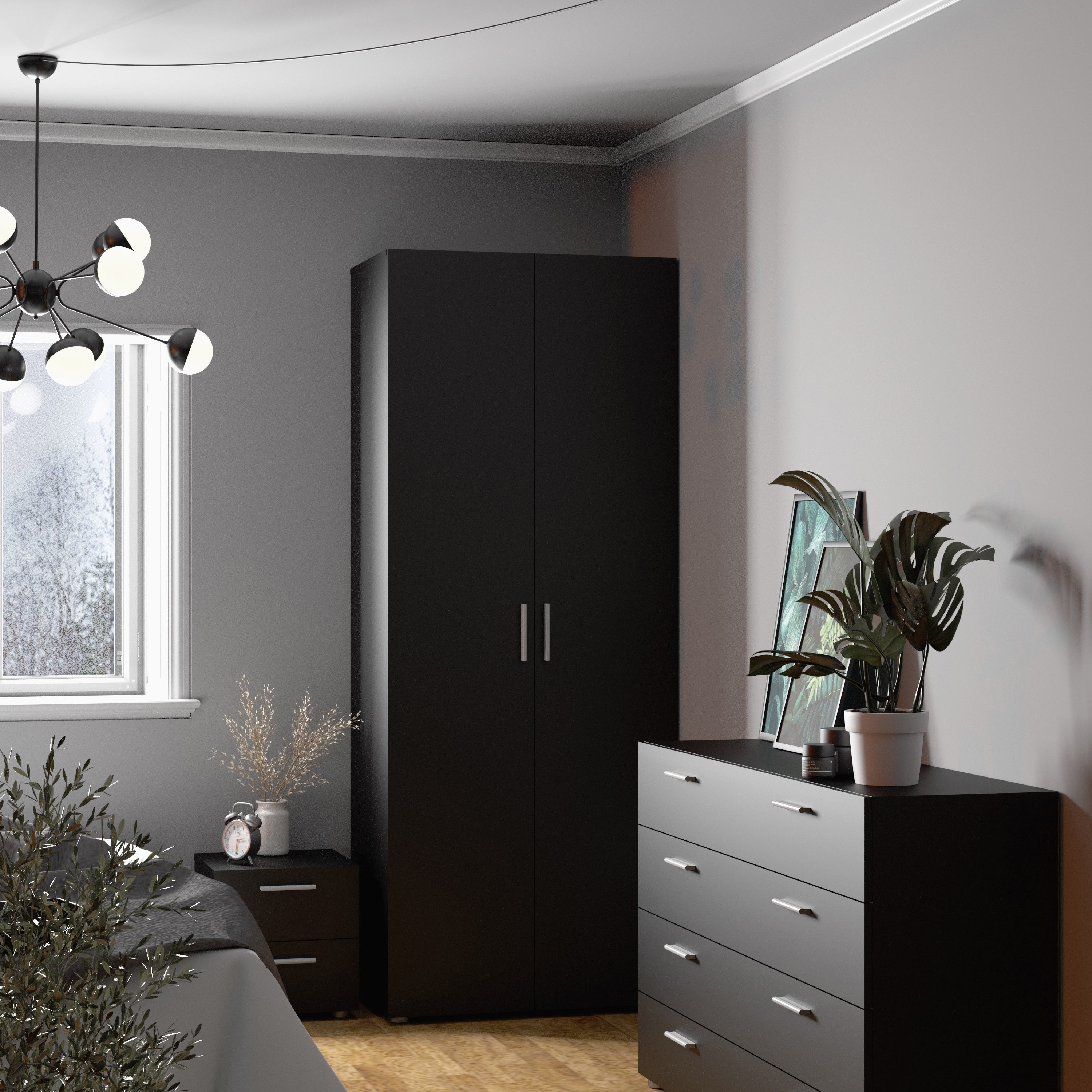 Pepe Bedside 2 Drawers in Black
