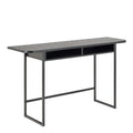 Darlington Console Table With Open Shelf and Oak Top in Black