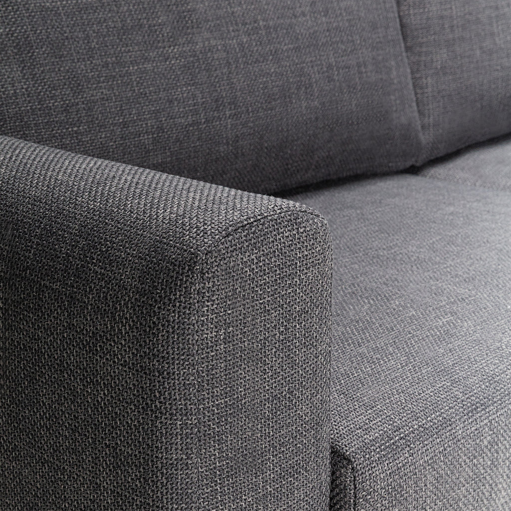 Omaha Set of 2 x 3 Seater Sofas in Basel Dark Grey Fabric