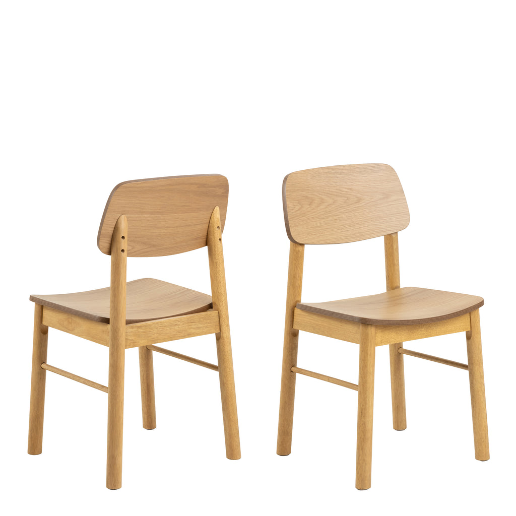 Barlow Rectangular Dining Table in Matt Oak Included 4 Barlow Dining Chair in Matt Oak