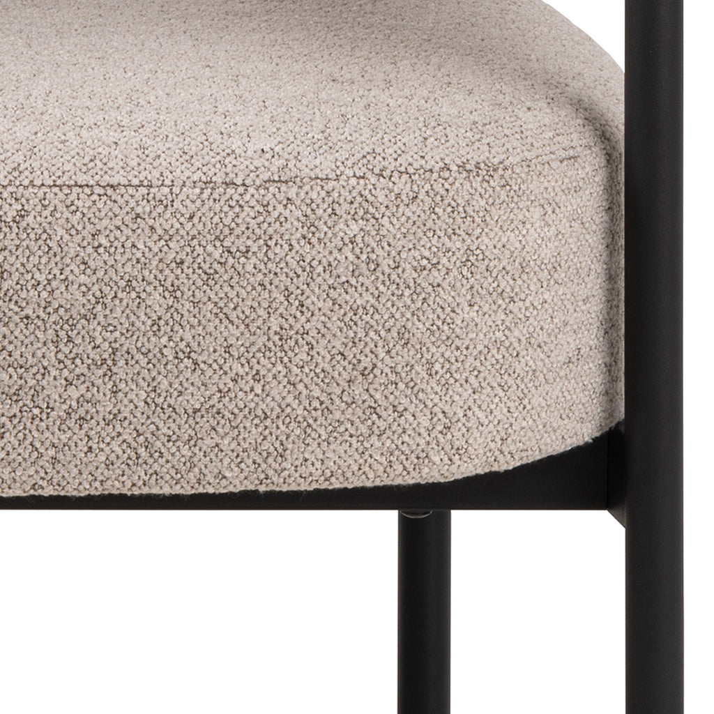 Oakfield Lounge Chair in Beige Fabic with Black Legs
