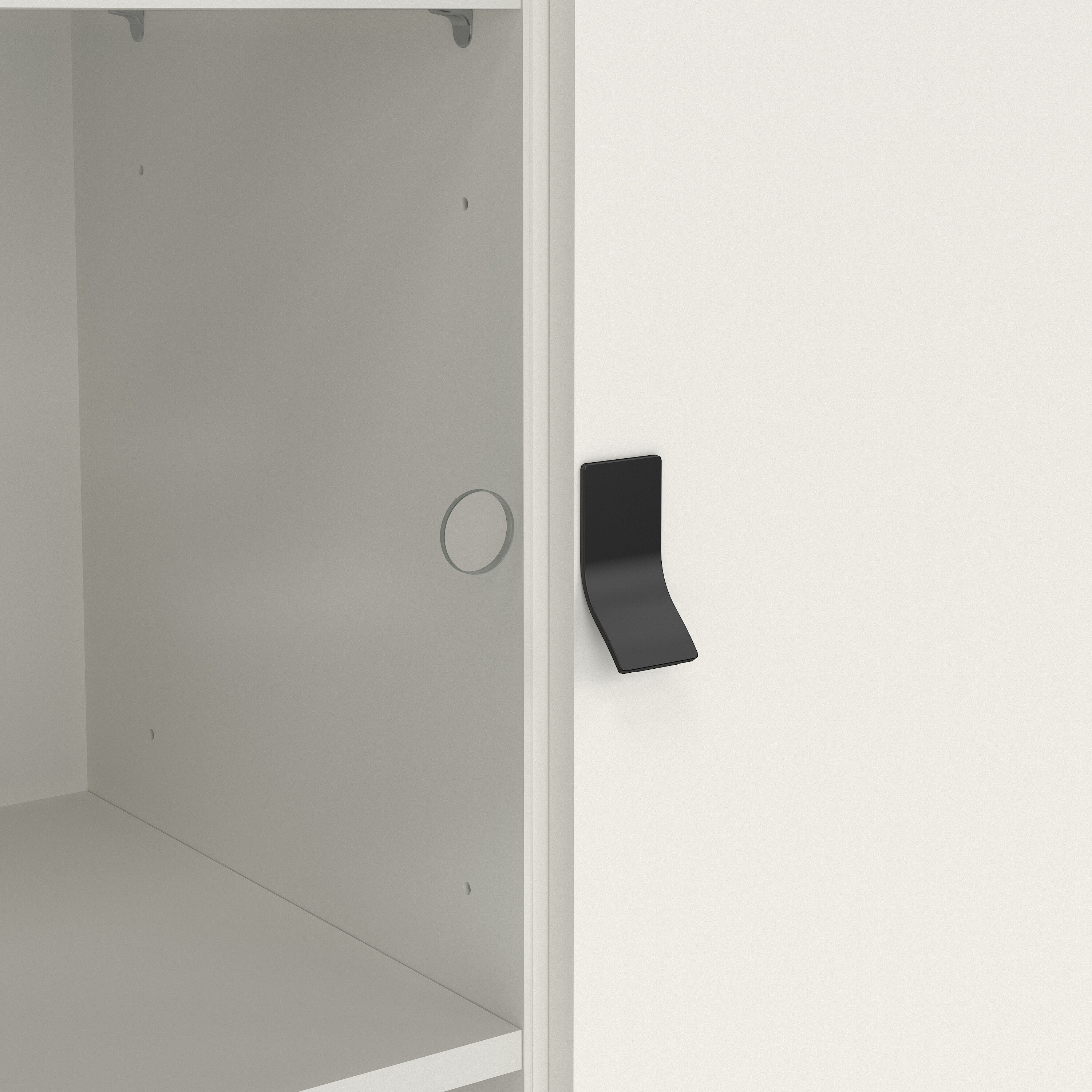 Ry China Cabinet 1 Door 1 Glass Door 1 Drawer in Matt White