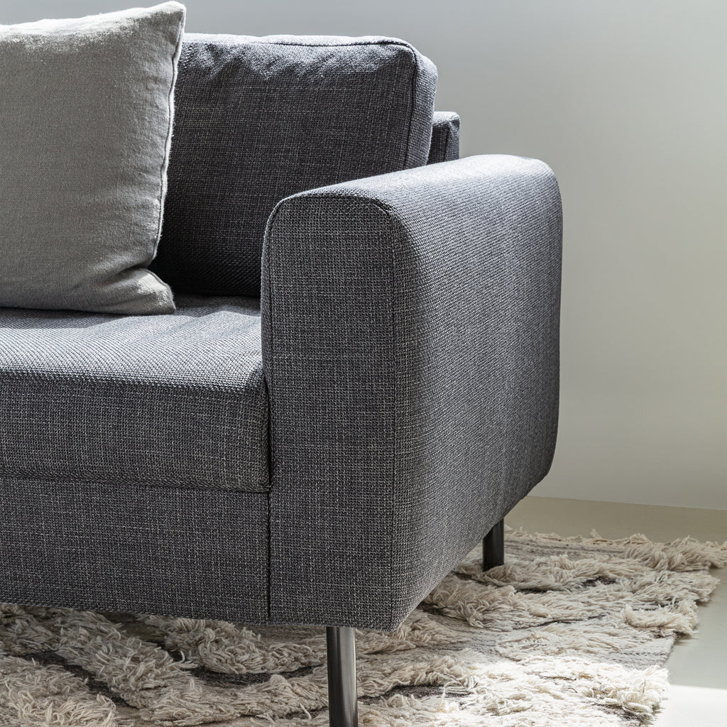 Omaha Set of 2 x 2 Seater Sofas in Basel Dark Grey Fabric