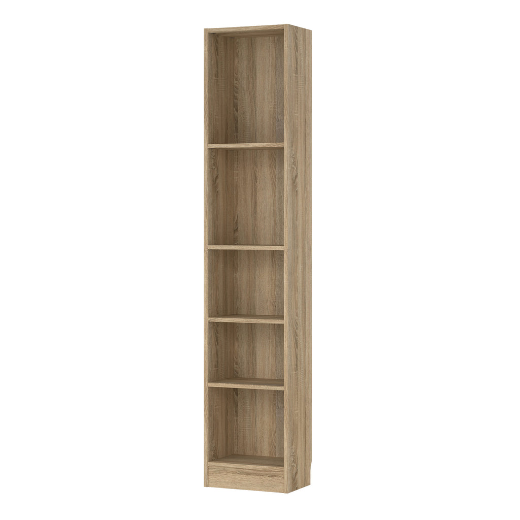 Basic Tall Narrow Bookcase (4 Shelves) in Oak