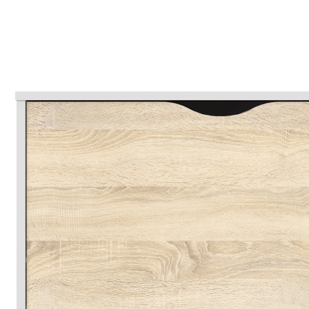 Oslo TV Unit Wide 2 Drawers 4 Shelves in White and Oak