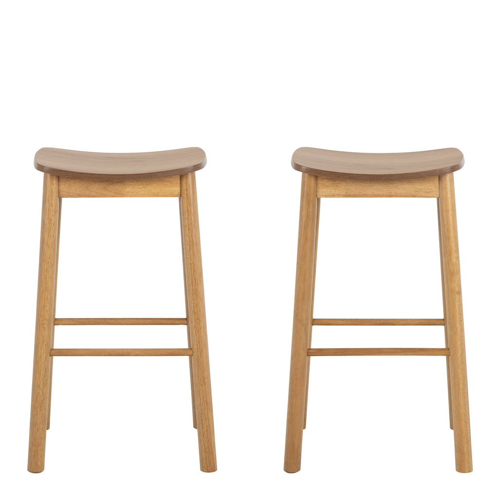 Barlow Bar Stool Without Back in Matt Oak Set of 2