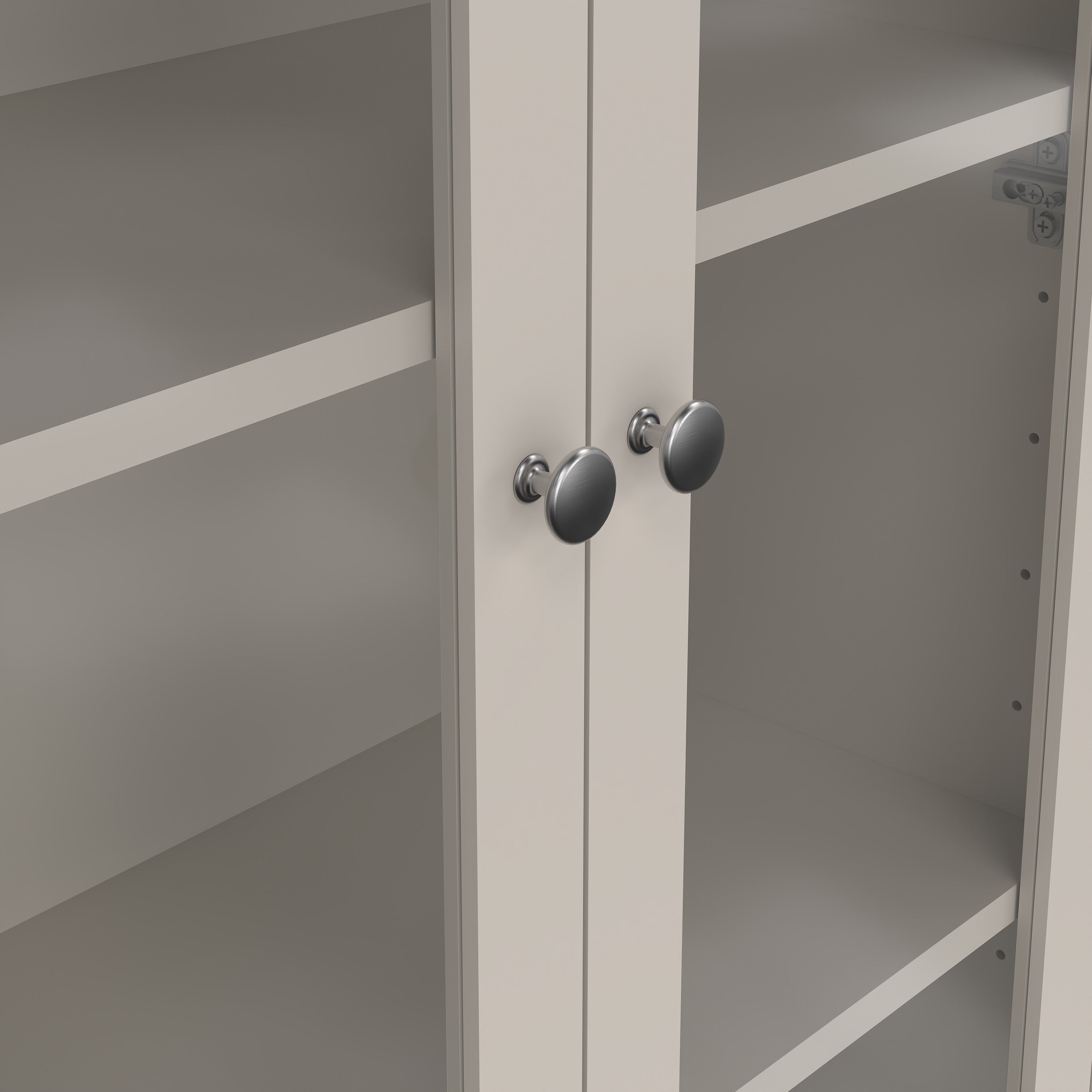 Madrid China Cabinet 2 Glass Doors with 3 Drawers in Cashmere