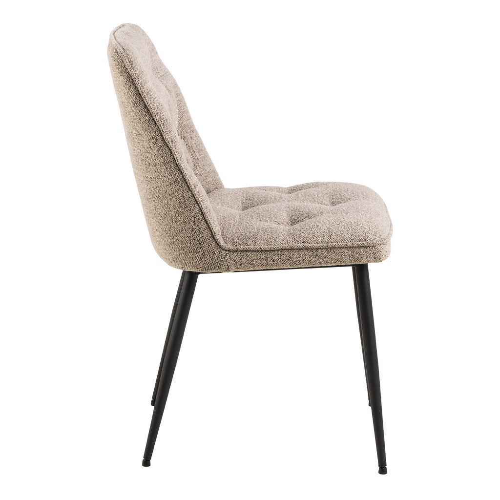 Wicklow Rectangular Dining Table in Grey/Black 140x75cm Included 4 Brooke Dining Chairs in Monza Beige