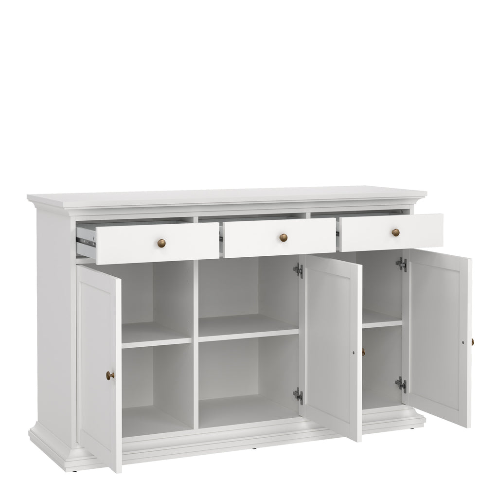 Paris Sideboard with 3 doors and 3 drawers in White