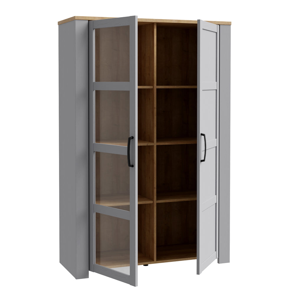 Bohol Display Cabinet inc. 2x LED Lights in Riviera Oak/Grey Oak