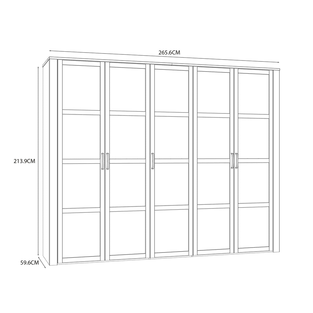 Bohol 5 Door Wardrobe in Riviera Oak/White