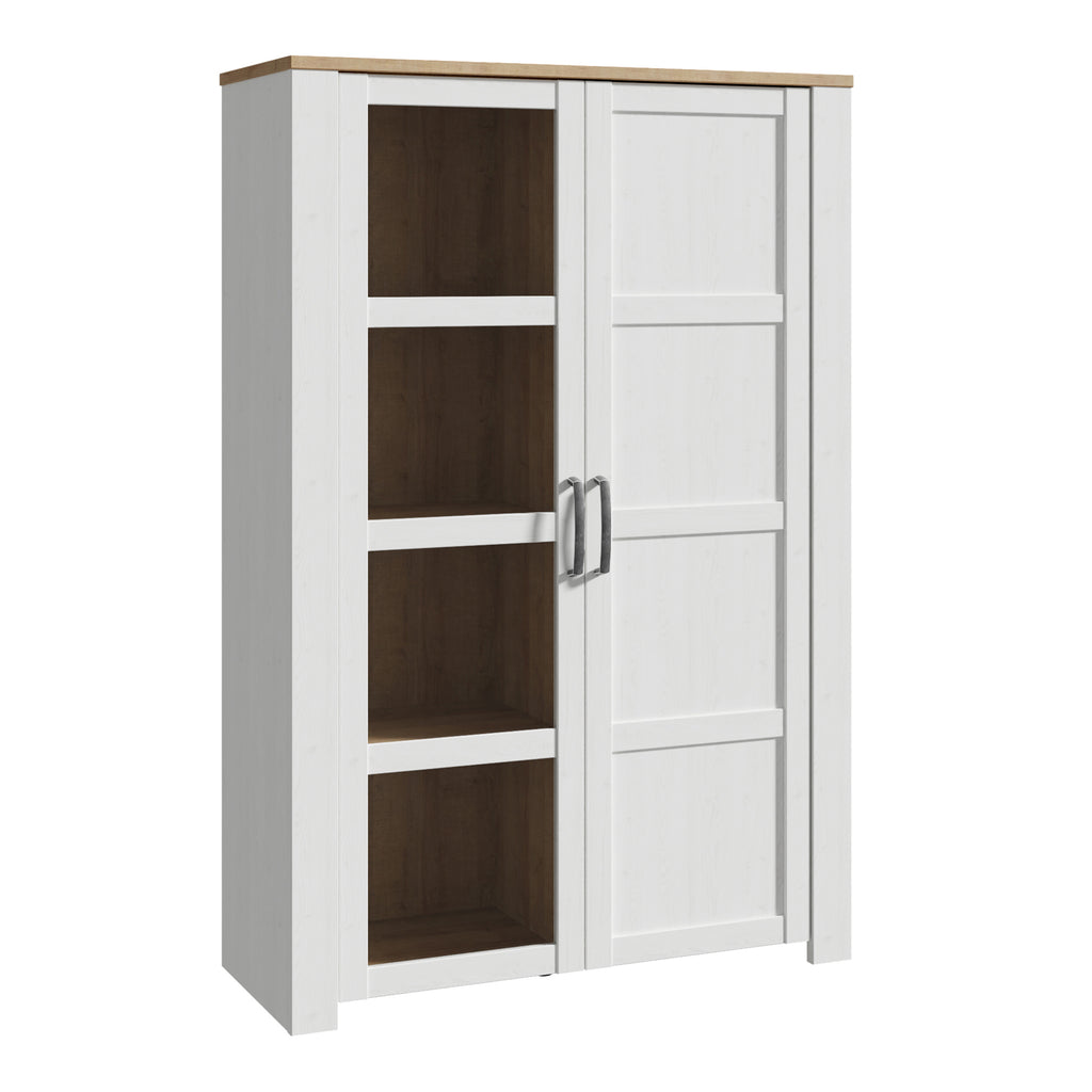 Bohol 2 Door Display Cabinet in Riviera Oak/White