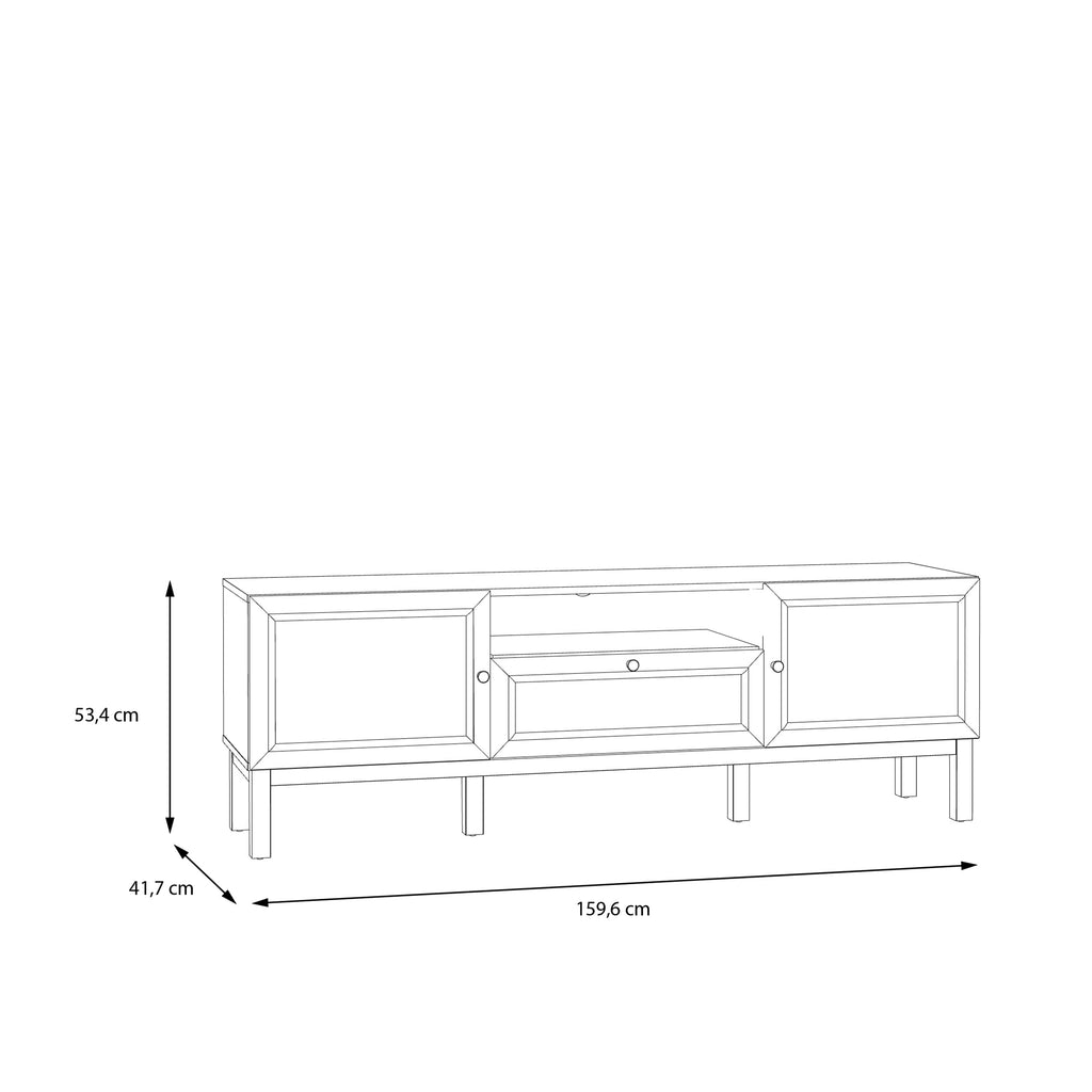 Wensley 2 Door 1 Drawer TV Unit in Light Grey and Oak inc LED Lighting